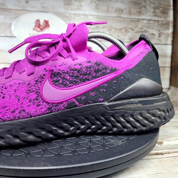 Nike Epic React Flyknit 2 Sneakers Men's Size 11 Purple Athletic Running Shoes - Picture 7 of 14